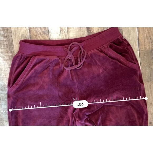 Fashion Nova Burgundy Drawstring Lounging Casual Velour‎ Jogger Pant sz 1X - Picture 6 of 9